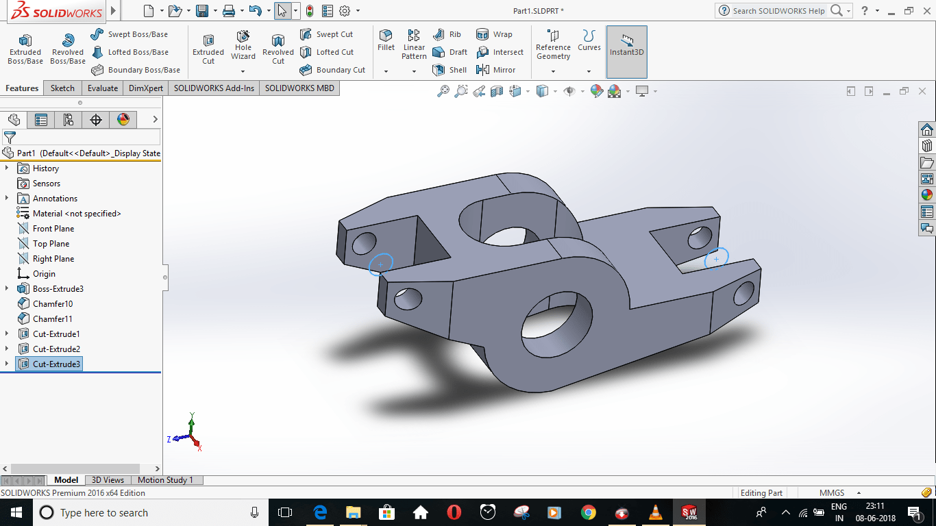 Rocker arm 3DEXPERIENCE Edu